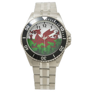 Black Grunge Wales Flag Watch
