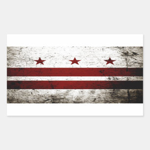 Black Grunge Washington DC Flag Rectangular Sticker