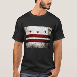 Black Grunge Washington DC Flag T-Shirt