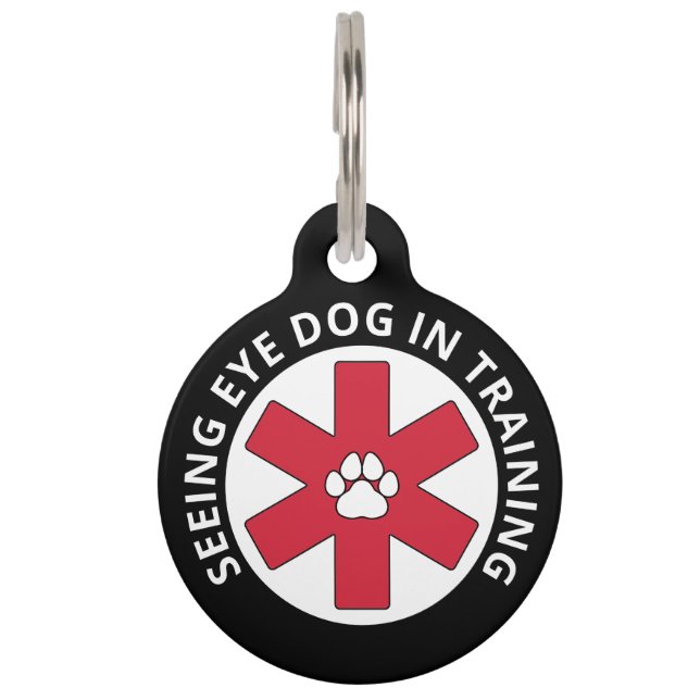 Black Guide Dog In Training Pet Tag (Front)