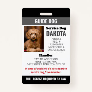 Black Guide Dog Logo QR Code Photo ID ID Badge