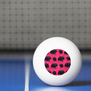 Black Guinea Pigs On Pretty Pink Roses Ping Pong Ball