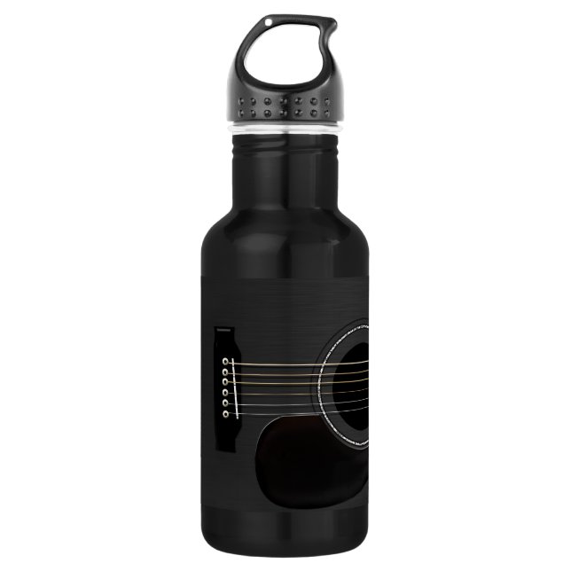 Black Guitar 532 Ml Water Bottle (Front)