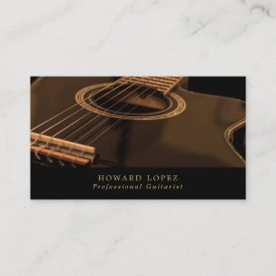 Black Guitar, Guitarist, Professional Musician Business Card