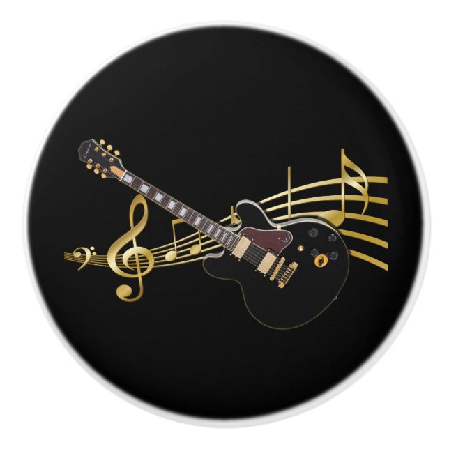 Black Guitar Knob (Front)