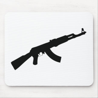 black gun ak 47 icon mouse mat
