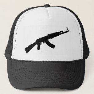 black gun ak 47 icon trucker hat