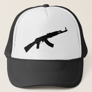 black gun ak 47 icon trucker hat
