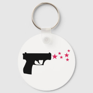 black gun star pistol stars key ring
