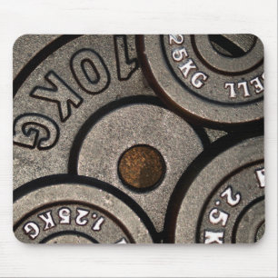 Black Gym Weights Fitness Mouse Mat