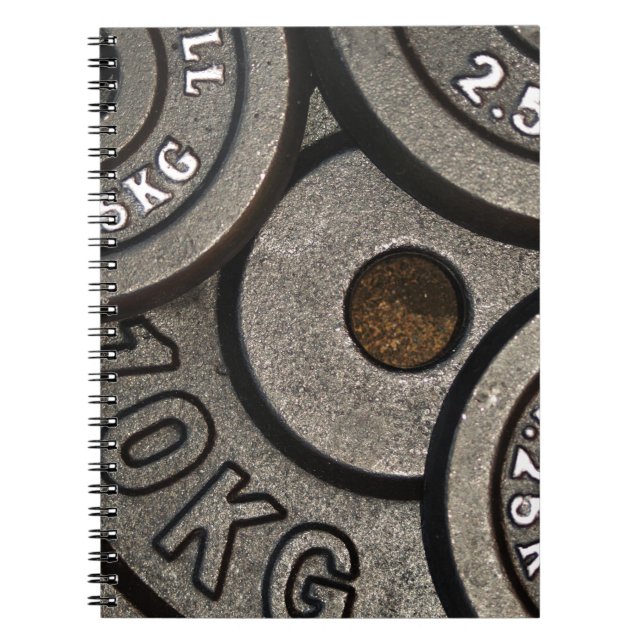 Black Gym Weights Fitness Notebook (Front)