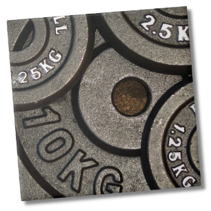 Black Gym Weights Fitness Tile