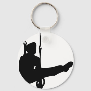 black gymnast icon key ring