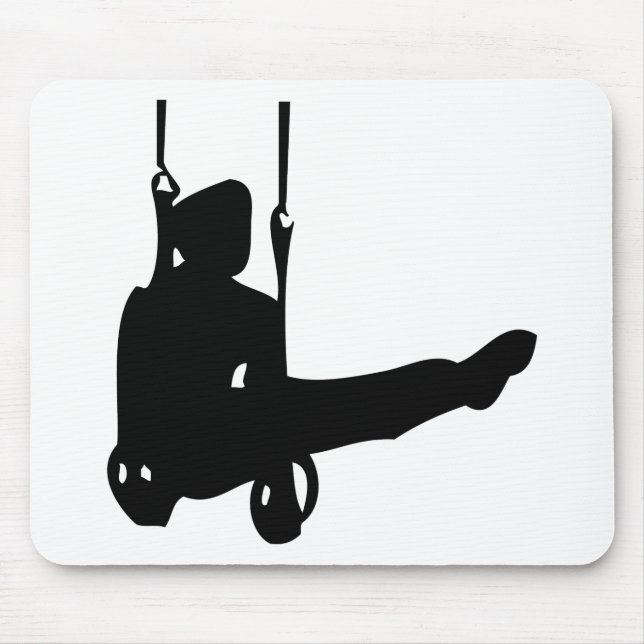 black gymnast icon mouse mat (Front)