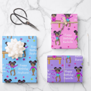 Black Gymnast Wrapping Paper Sheets