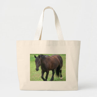 Black Gypsy Vanner Large Tote Bag