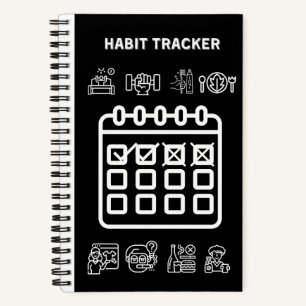 BLACK HABIT TRACKER  NOTEBOOK