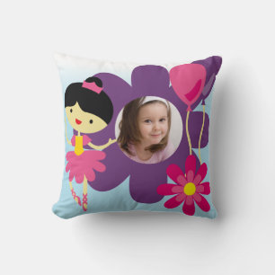 Black Hair Ballerina Pillow