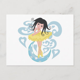 Black Hair Ballerina Tshirts and Gifts Postcard