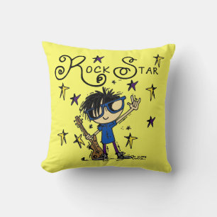 Black Hair Boy Rock Star Cushion
