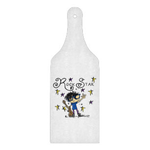 Black Hair Boy Rock Star Cutting Board