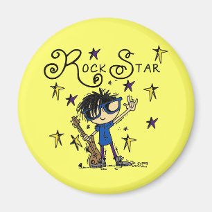 Black Hair Boy Rock Star Magnet