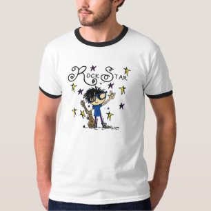 Black Hair Boy Rock Star T-Shirt
