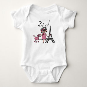 Black Hair Diva Baby Bodysuit