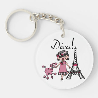 Black Hair Diva Key Ring
