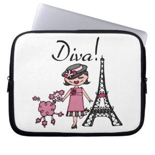 Black Hair Diva Laptop Sleeve