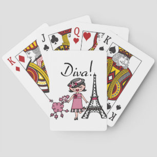 Black Hair Diva Playing Cards
