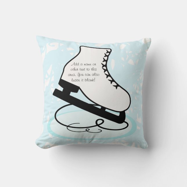 Black Hair Girl Figure Skater Pillow (Front)