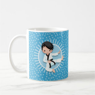 Black Hair Karate Boy Judo Martial Arts Coffee Mug