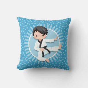 Black Hair Karate Boy Judo Martial Arts Cushion