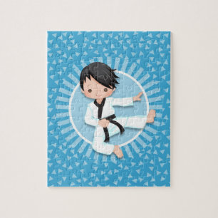 Black Hair Karate Boy Judo Martial Arts Jigsaw Puzzle