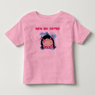 Black Hair New Big Sister Toddler T-Shirt