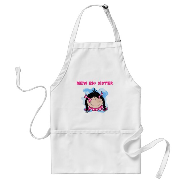 Black Hair New Big Sister  Tshirts and Gifts Standard Apron (Front)
