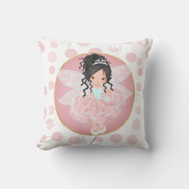 Black Hair Pink Fairy Cushion (Front)
