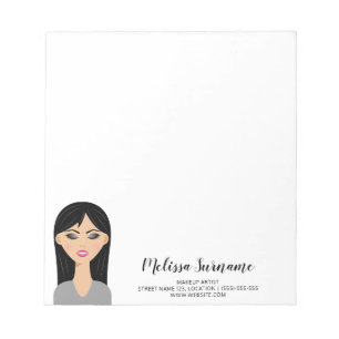 Black Hair Woman Custom Makeup Artist Notepad