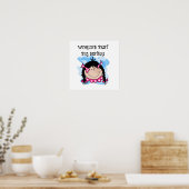 Black Hair World's Best Big Sister Gifts Poster (Kitchen)