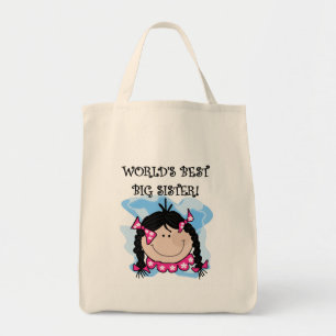 Black Hair World's Best Big Sister Tshirts Tote Bag