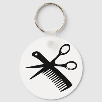 black hairdresser comb scissors key ring
