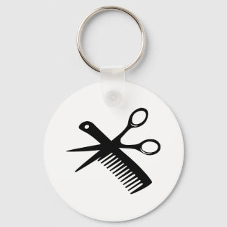 black hairdresser comb scissors key ring