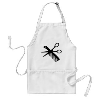 black hairdresser comb scissors standard apron