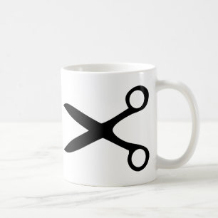 black hairdresser scissors coffee mug