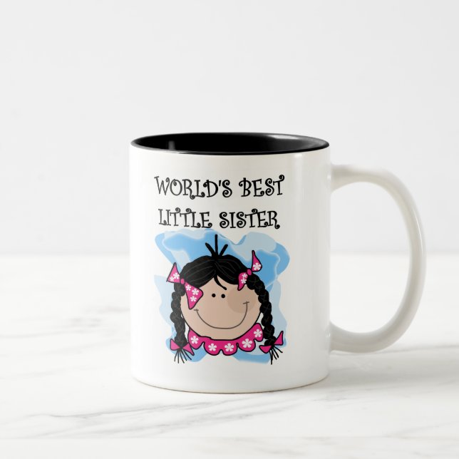 Black Haired Best Little Sister Two-Tone Coffee Mug (Right)
