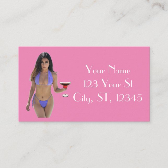 Black-haired Bikini Beauty Thunder_Cove  Business Card (Front)