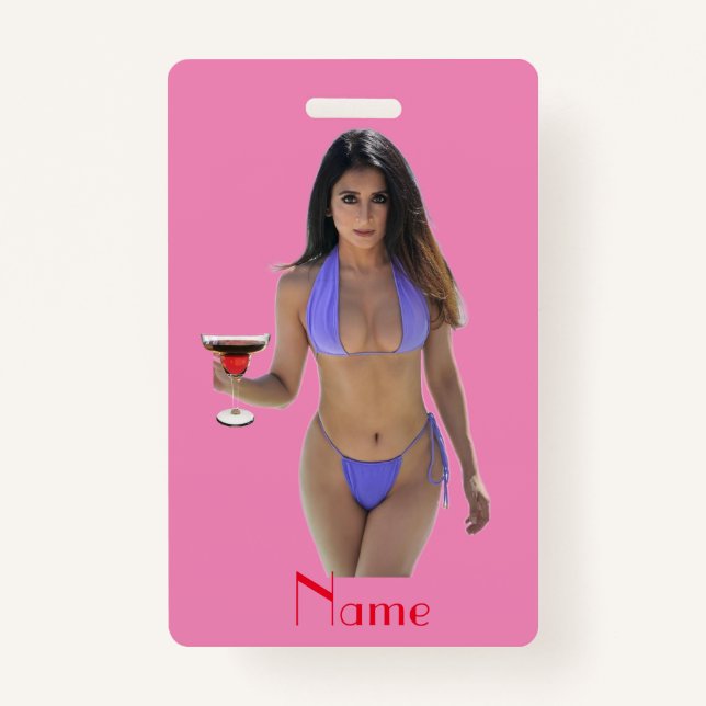 Black-haired Bikini Beauty Thunder_Cove  ID Badge (Front)