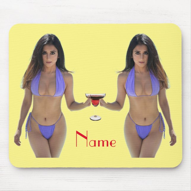 Black-haired Bikini Beauty Thunder_Cove  Mouse Mat (Front)