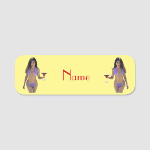Black-haired Bikini Beauty Thunder_Cove Name Tag